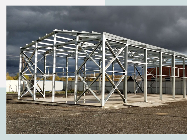 Двускатные ангары в Малоярославец от 621 руб. за квадрат